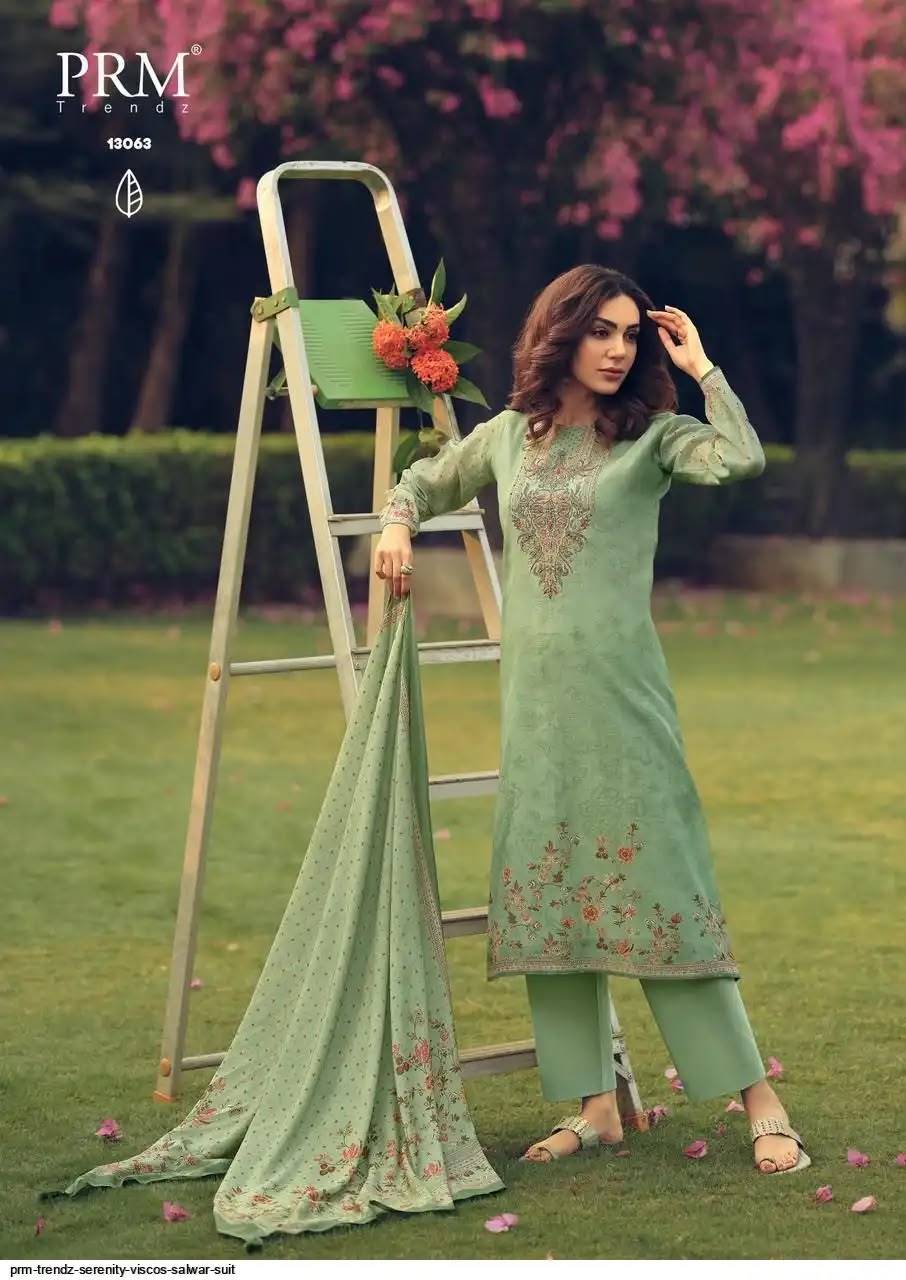 SERENITY By PRM TRENDZ 13063 To 13068 Series Stylish Beautiful Colourful PURE VISCOUS MAL CHANDERI Dresses At Wholesale Price